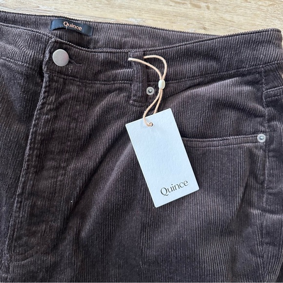 Quince Women’s Organic Stretch Corduroy Straight Leg Pants in Espresso Sz 16 NWT - Picture 4 of 10